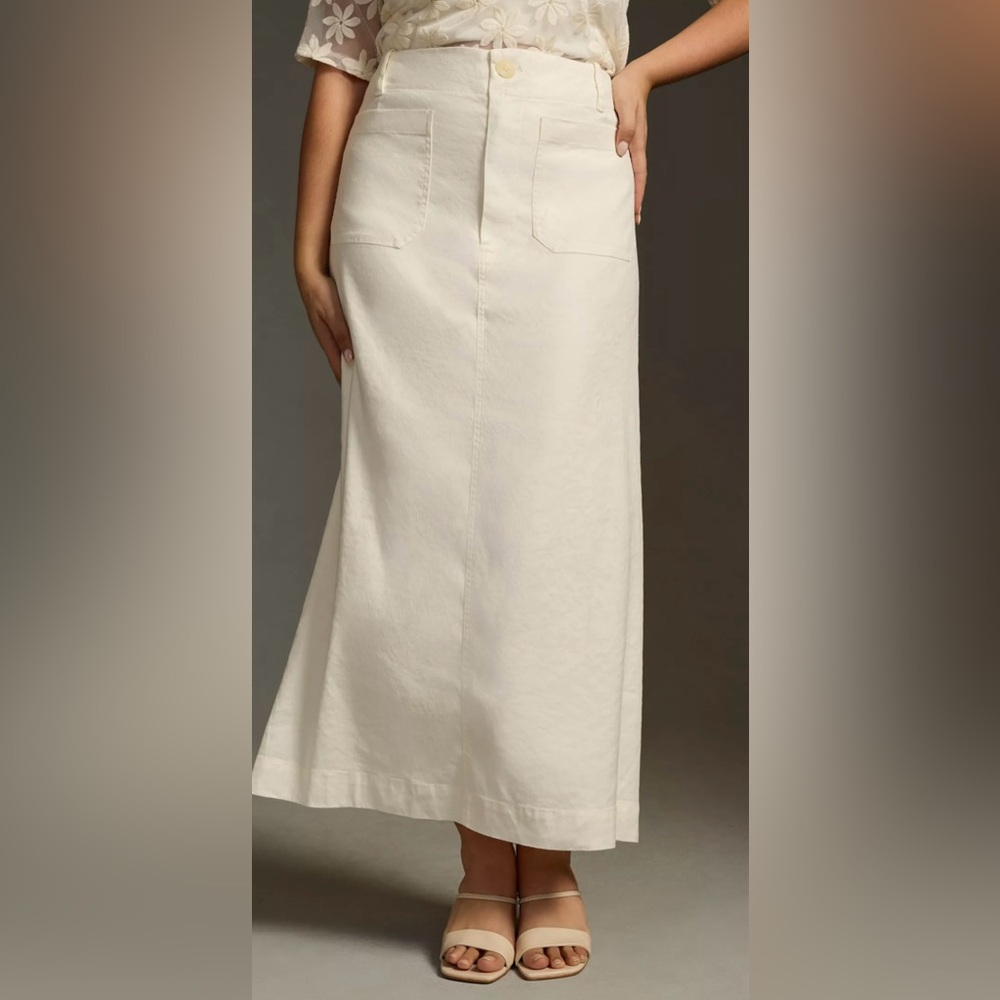 Anthropologie Cream Maxi Skirt
